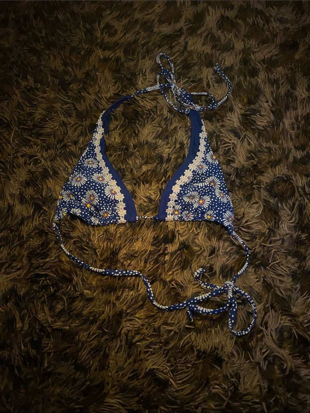 Arizona Jean Company Blue Daisy Triangle Bikini Top - Kids